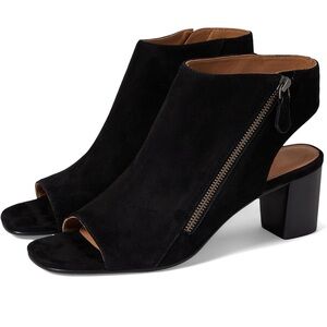 Approx 2.5” Chunky Heel Open Toe Booties Sandals Side Zipper Booties Cut Out